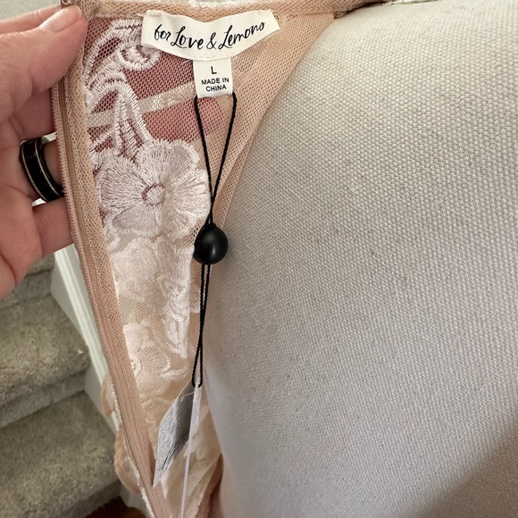 For Love & Lemons x Free People sheer embroidered party dress size L NWT - Picture 4 of 13